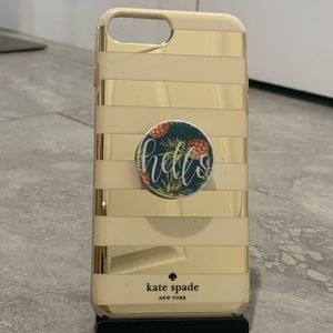 Kate Spade New York Candy Stripe Gold Cream